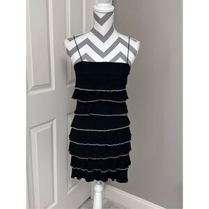 Blue Blush ribbed tiered ruffle dress